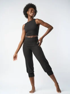 Aspire Cropped Harem Pants - Black