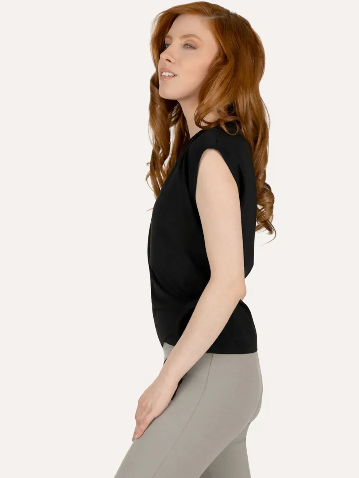 Aurora Wrap Yoga Top - Onyx Black