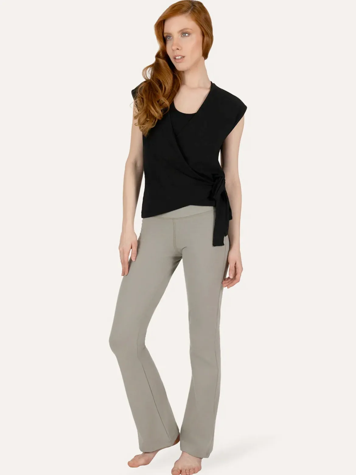 Aurora Wrap Yoga Top - Onyx Black