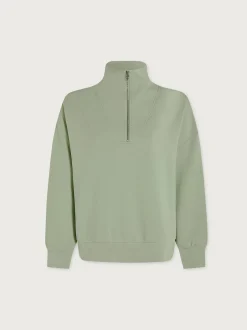Hawley Half Zip Sweat - Snow Sage