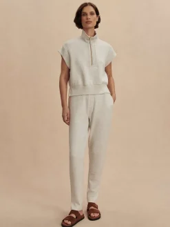 Kelly Half Zip Sweat - Ivory Marl