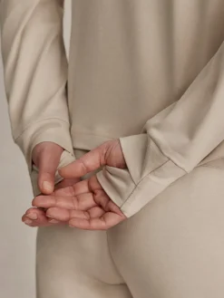 Lamia Half Zip Sweat - Pebble Marl