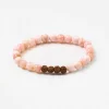 Mala Bead Bracelet - Pink Opal