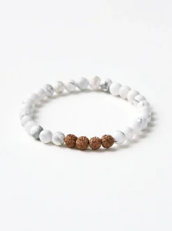 Mala Bead Bracelet - White Howlite
