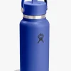 946ml (32oz) Wide Mouth Flex Straw Bottle - Capri Blue