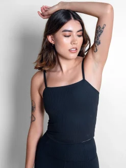 Rib Cami Top - Black