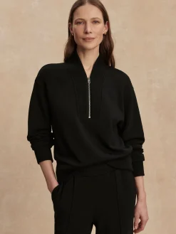 Sally Half Zip Sweat - Black