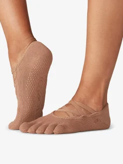 Toesox Full Toe Elle Grip Socks - Natural