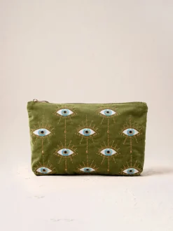 Velvet Everyday Pouch - Garden Green Mystical Eye