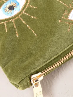 Velvet Everyday Pouch - Garden Green Mystical Eye