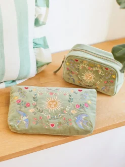 Velvet Makeup Bag - Olive Earth Goddess